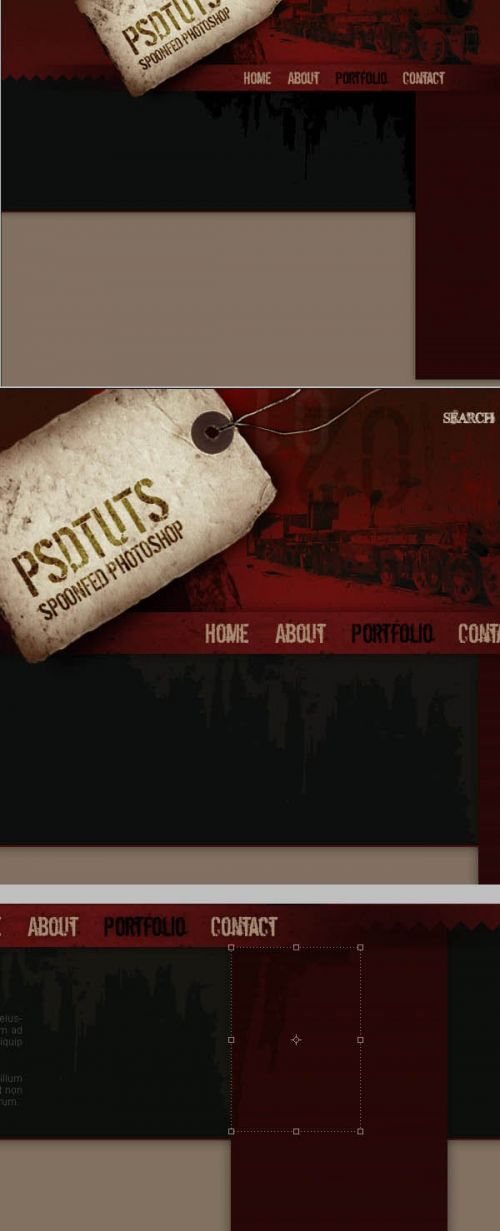 آموزش طراحی وبسایت به سبک گرانج در فتوشاپ